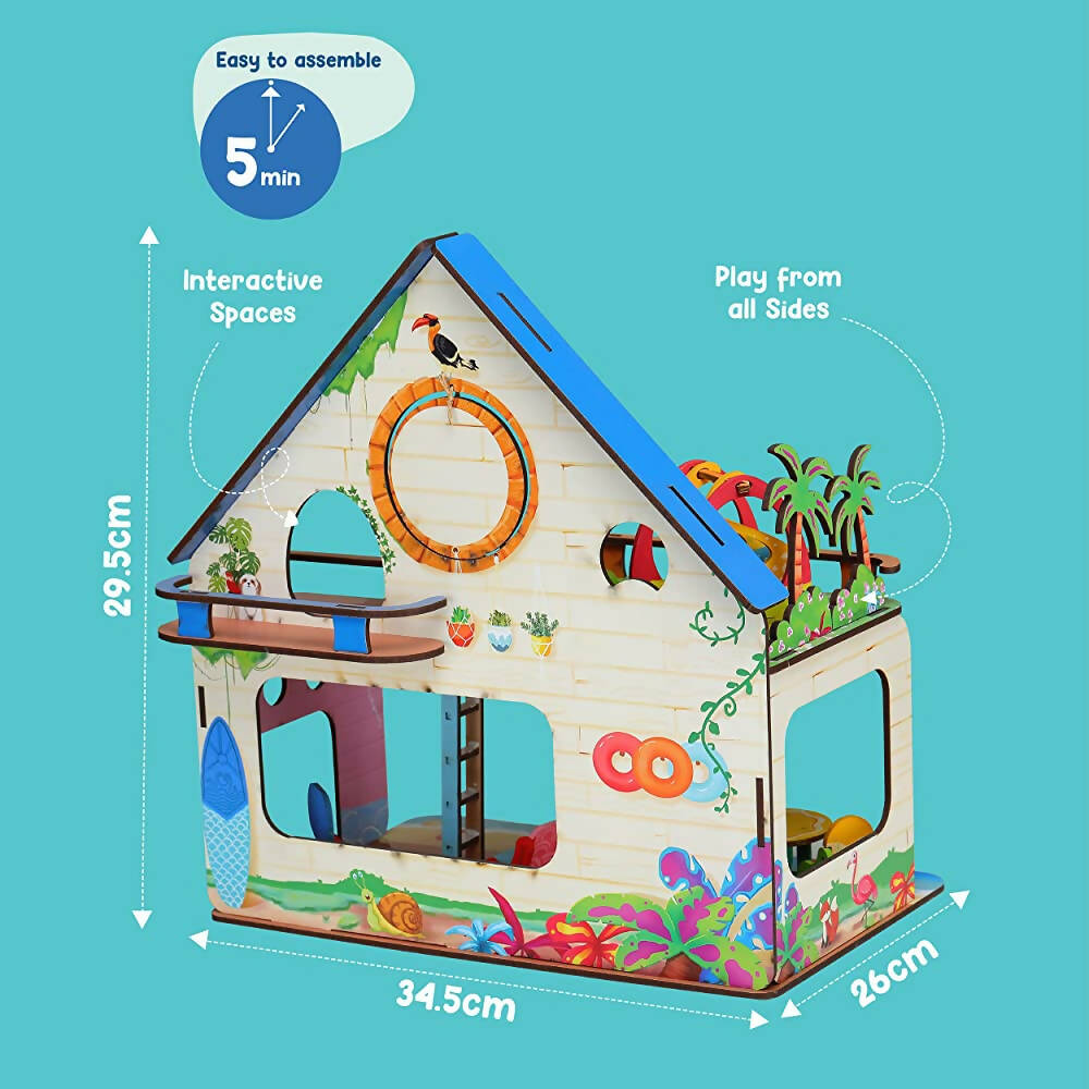 Webby Beach Villa The Weekend Escape All Side Play Doll House - Distacart