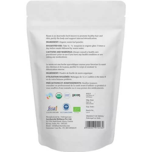 Aarshaveda Organic Neem Leaf Powder - Distacart