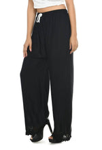 Thumbnail for Mominos Fashion Moeza Reyon Cotton Black Cut Work Palazzo
