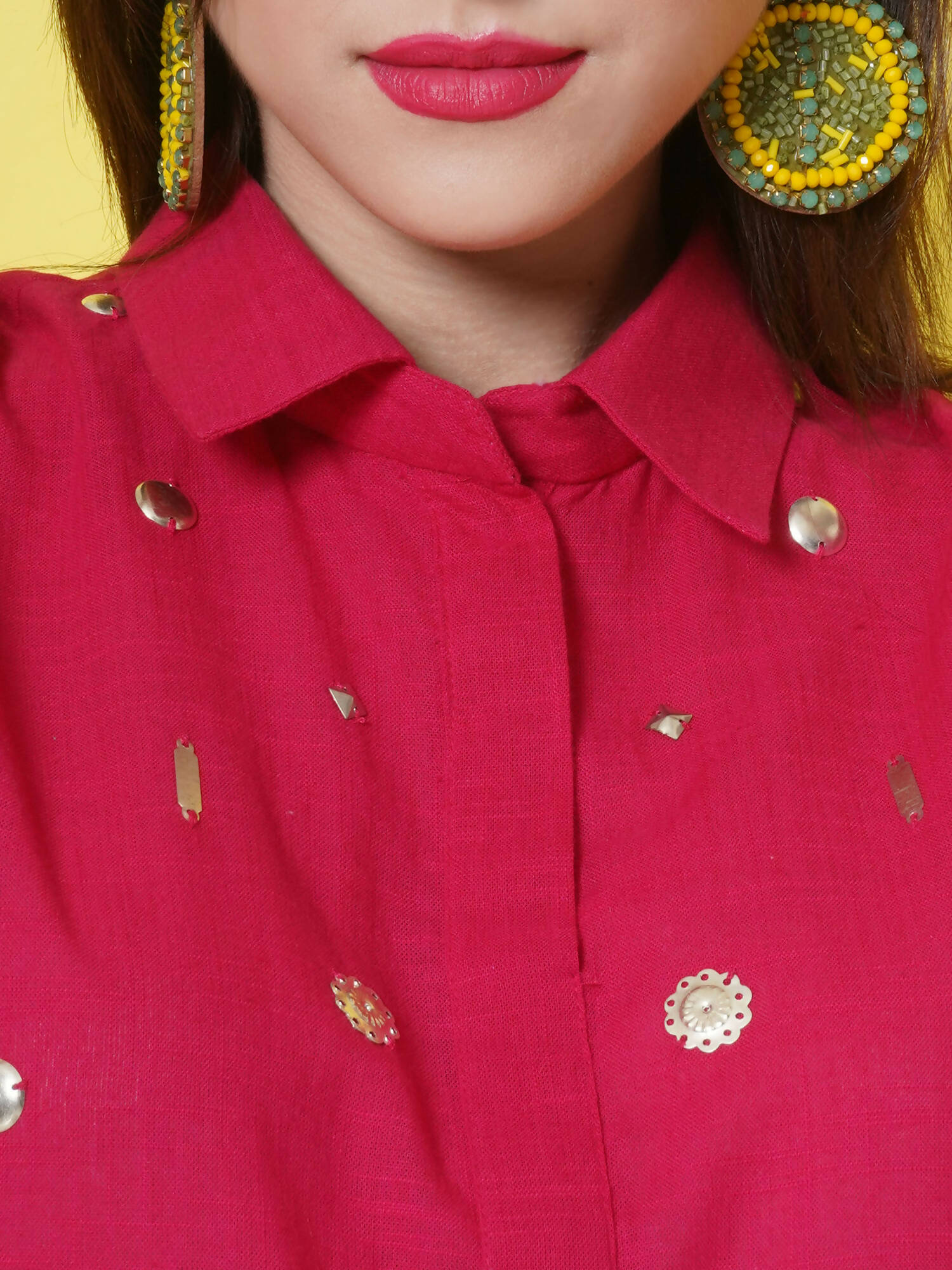 Women Republic Pink Cotton Embellished Kurta Set - Distacart