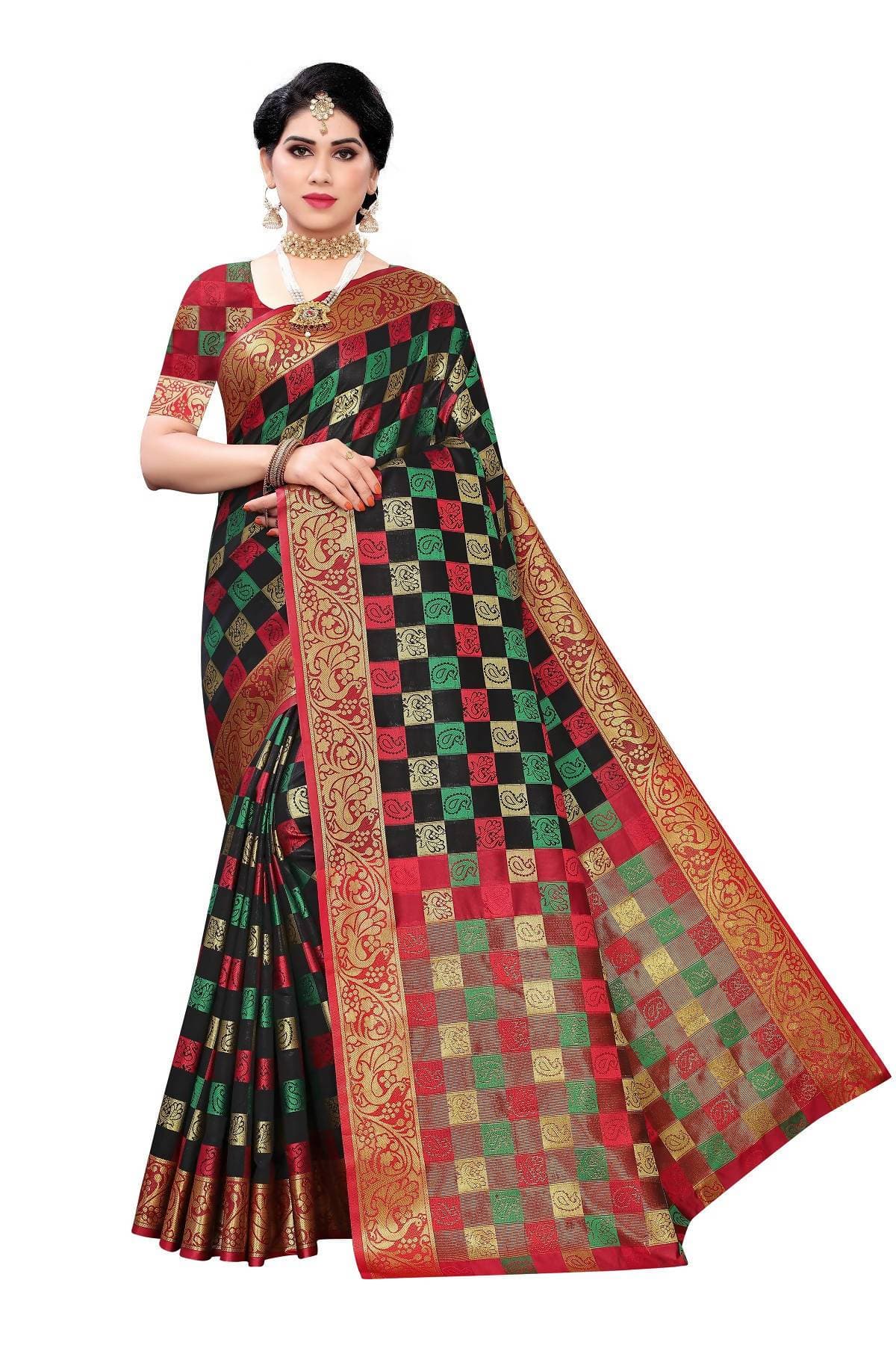 Vamika Banarasi Jaquard Traditional Black Weaving Saree