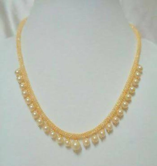 Gold Designer Pearls Necklace