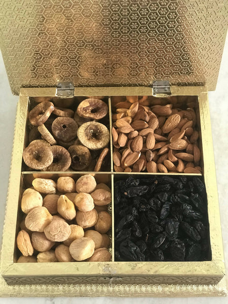 SK Mithaii | Assorted Peacock Design Dry Fruit Box | Almonds | Apricots | Figs | Black Resins - Distacart