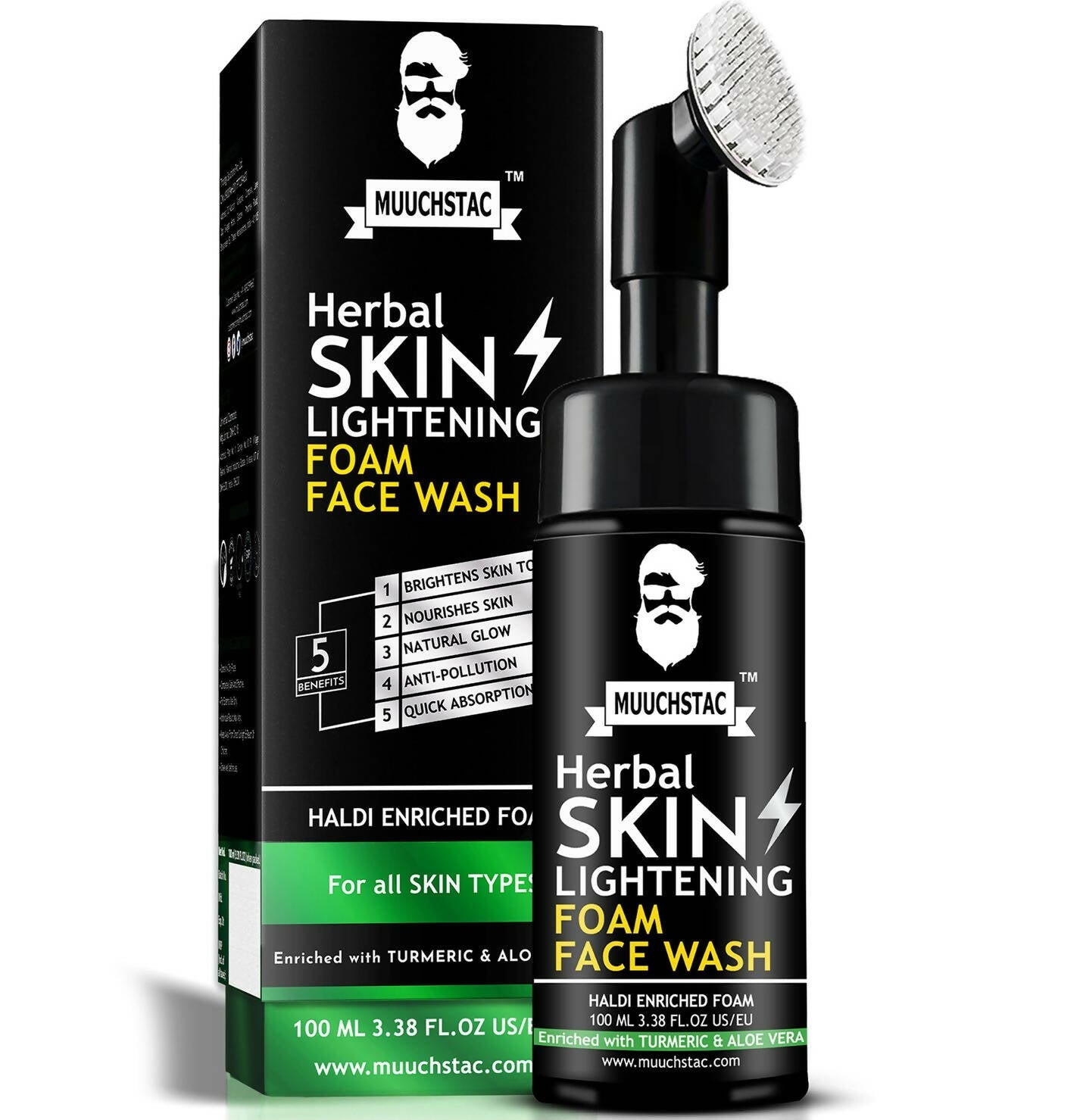 Muuchstac Herbal Skin Lightening Foam Face Wash - Distacart