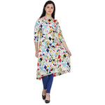 Thumbnail for Kanoor Women's Multicolour A line Round neck kurti
