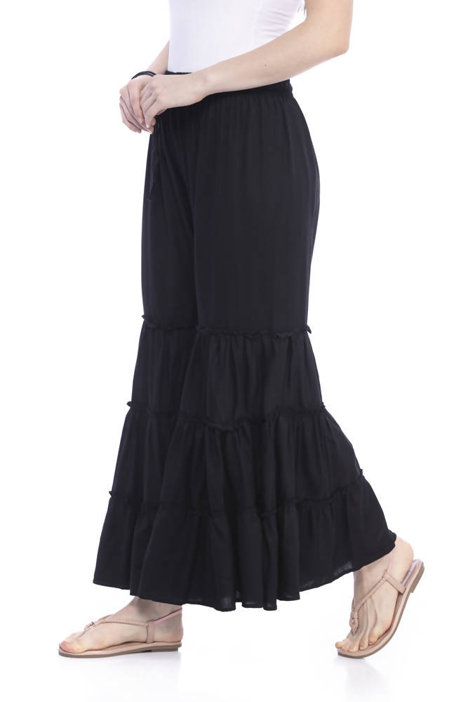 Mominos Fashion Reyon Cotton Black Palazzo - Distacart