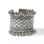 Thumbnail for Mominos Fashion Joharkamal Oxidised Silver-Plated Ghungroo Handcraft Bracelet - Design 026 - Distacart