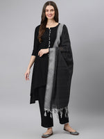 Thumbnail for Khushal K Women Black Kurta with Trousers & With Dupatta - Distacart