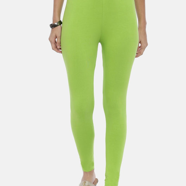Souchii Lime Green Solid Ankle-Length Leggings - Distacart