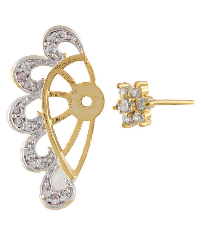 Gold-Plated Alloy American Diamond Small Earrcuff - The Pari - Distacart