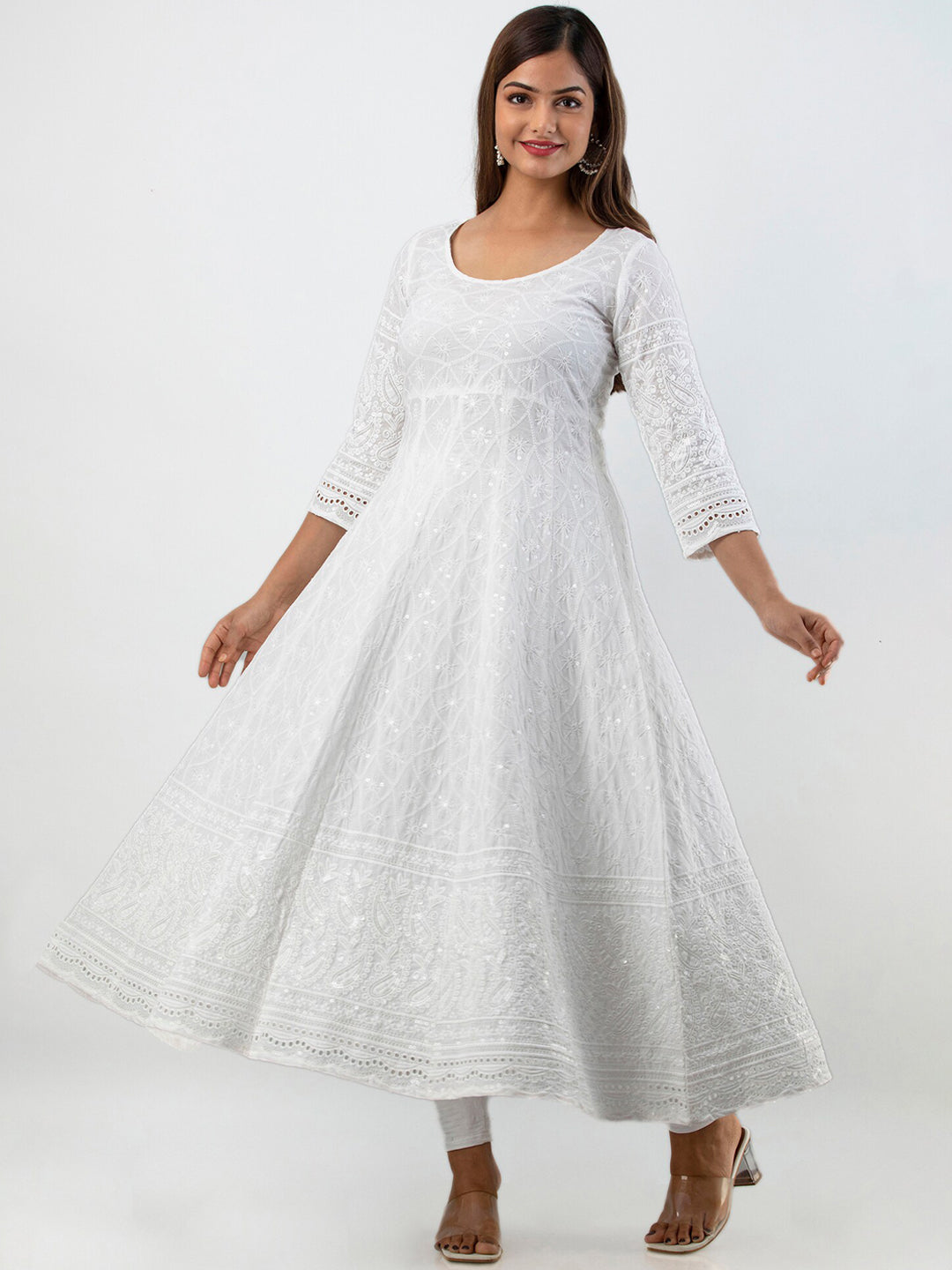 Kalini Women Ethnic Motifs Thread Work Floral Anarkali Kurta - Distacart