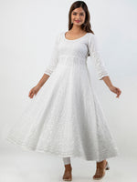 Thumbnail for Kalini Women Ethnic Motifs Thread Work Floral Anarkali Kurta - Distacart