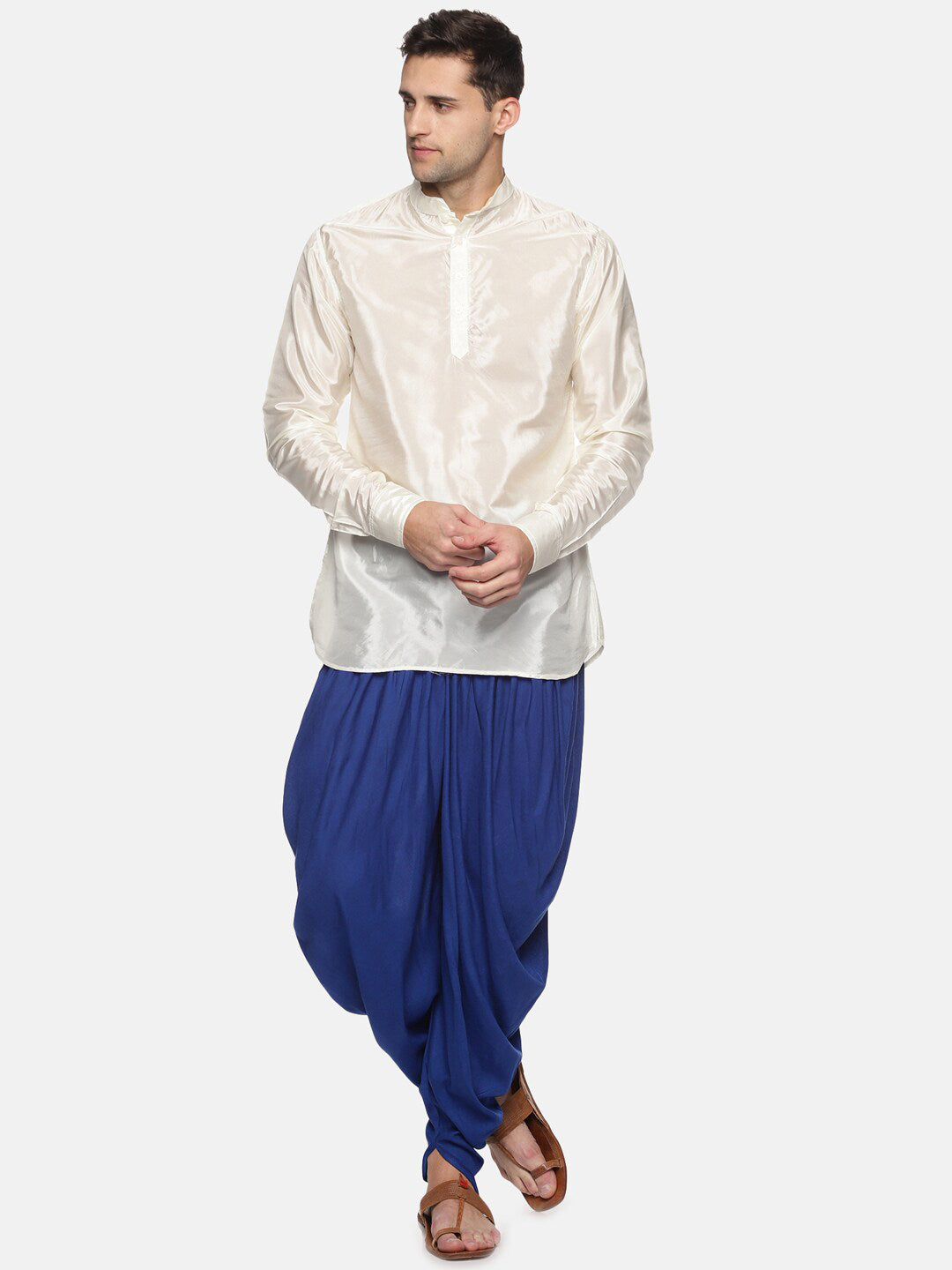 Sethukrishna Men Navy Blue Solid Dhoti Pant - Distacart