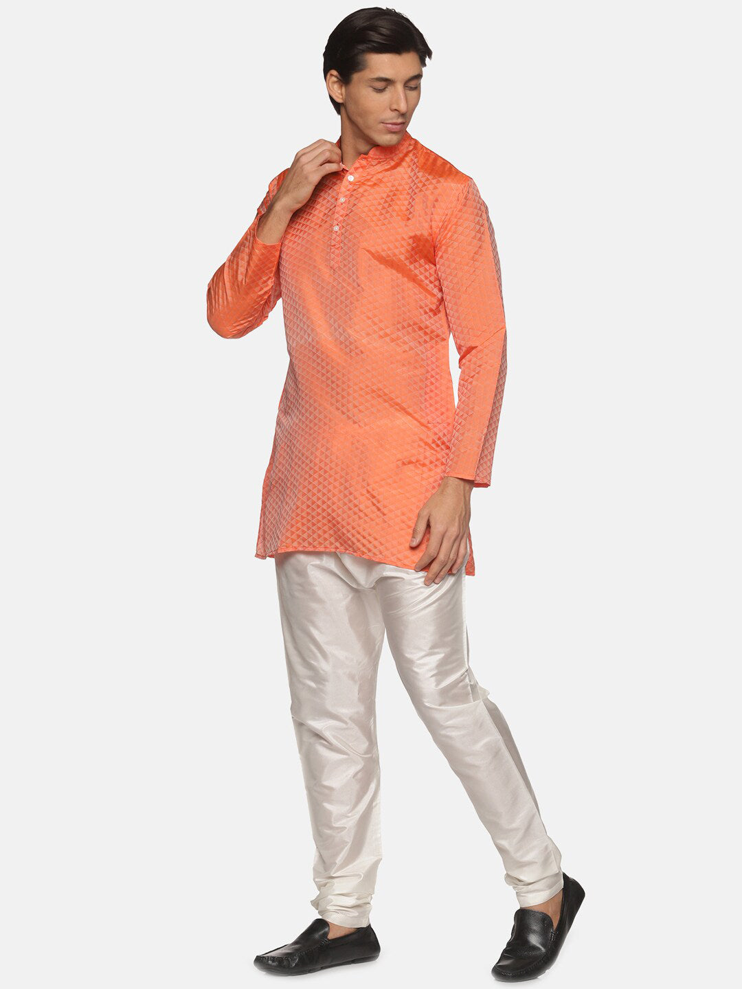 Sethukrishna Men Orange Kurta with Pyjamas - Distacart