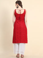Thumbnail for Kalini Paisley Embroidered Sequinned Chikankari Georgette Kurta - Distacart