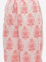 Thumbnail for Biba Women Peach-Coloured Floral Printed Pleated Pure Cotton Kurta with Trousers - Distacart