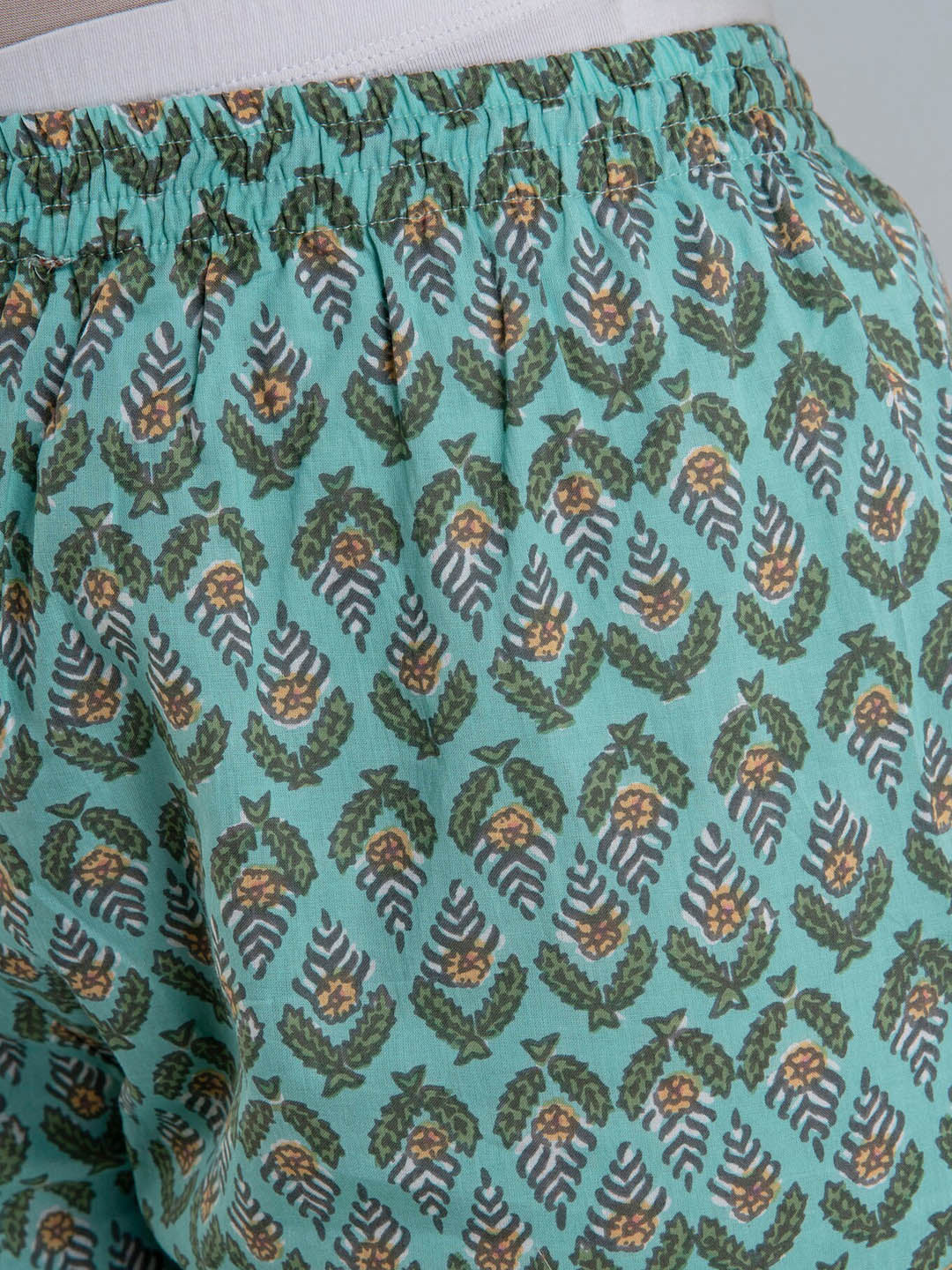 Kalini Women Sea Green Floral Yoke Design Pleated Pure Cotton Kurta with Trousers & With Dupatta - Distacart