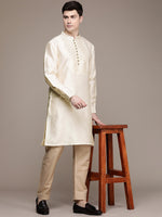 Thumbnail for House of Pataudi Ethnic Motifs Yoke Design Sequinned Jashn Kurta - Distacart