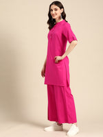 Thumbnail for Sangria Women Pure Cotton Kurta with Palazzos - Distacart