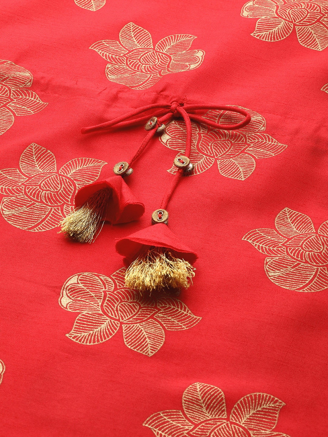 Sangria Women Red Ethnic Motifs Printed Kurta with Trousers - Distacart