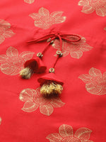 Thumbnail for Sangria Women Red Ethnic Motifs Printed Kurta with Trousers - Distacart