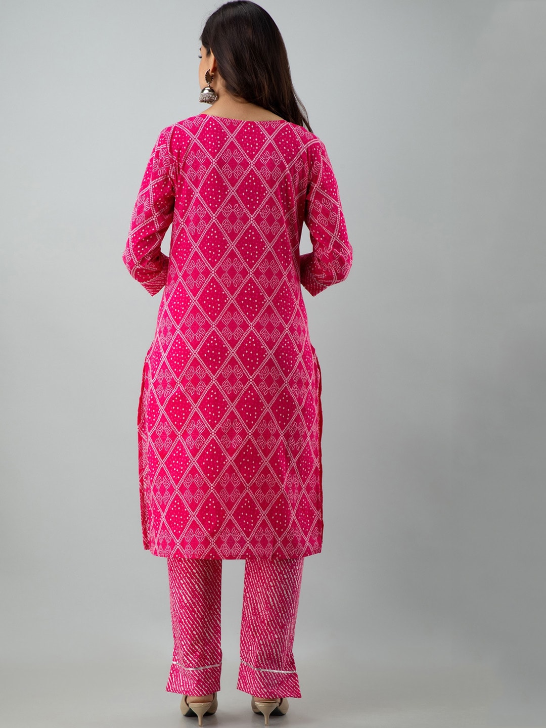 Kalini Women Pink Gotta Patti Pure Cotton Kurta with Trousers & Dupatta - Distacart