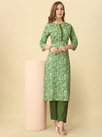 Thumbnail for Kalini Ethnic Motifs Printed Straight Kurta with Trousers - Distacart