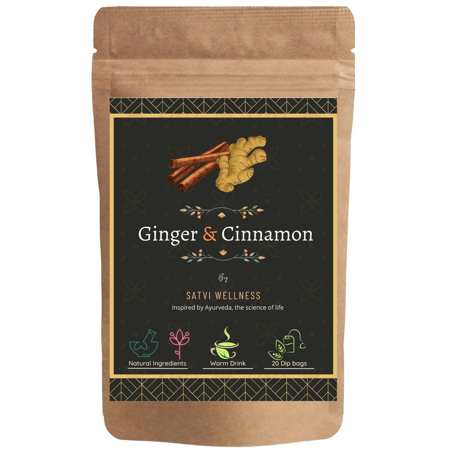 Satvi Wellness Ginger Cinnamon Tea - Distacart