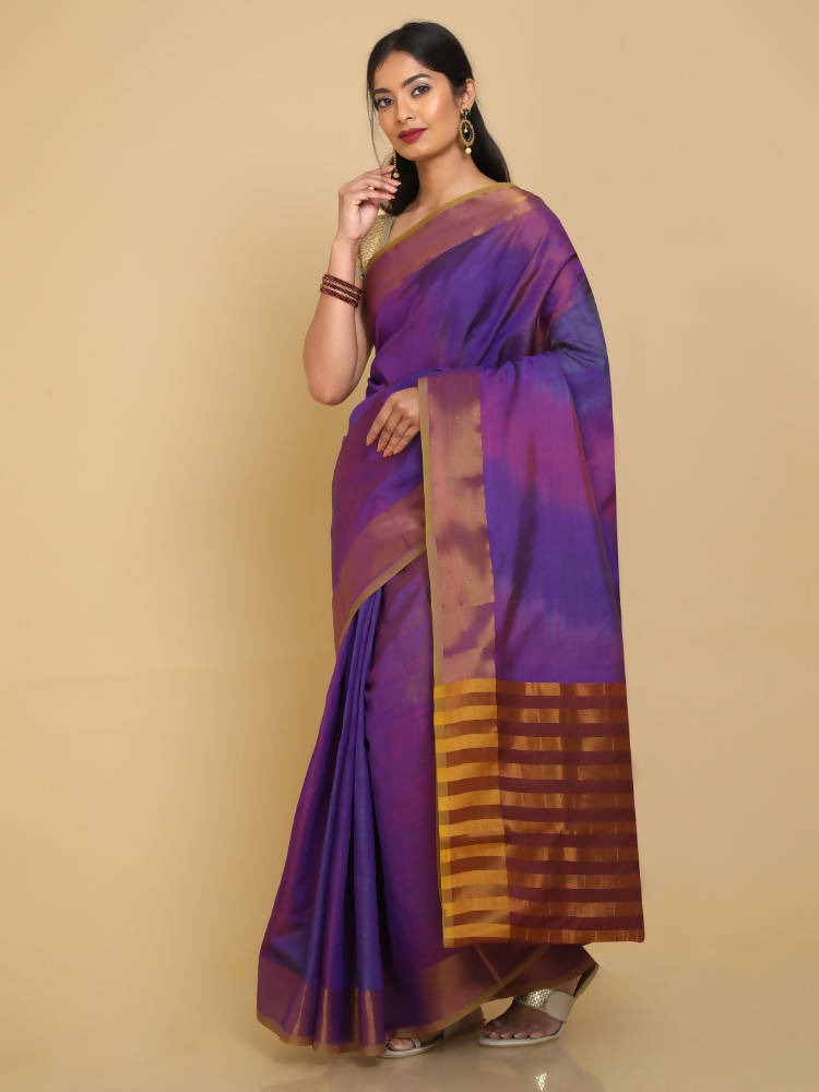 Kalamandir Beautiful Ikkat Print Multi Color Uppada Saree