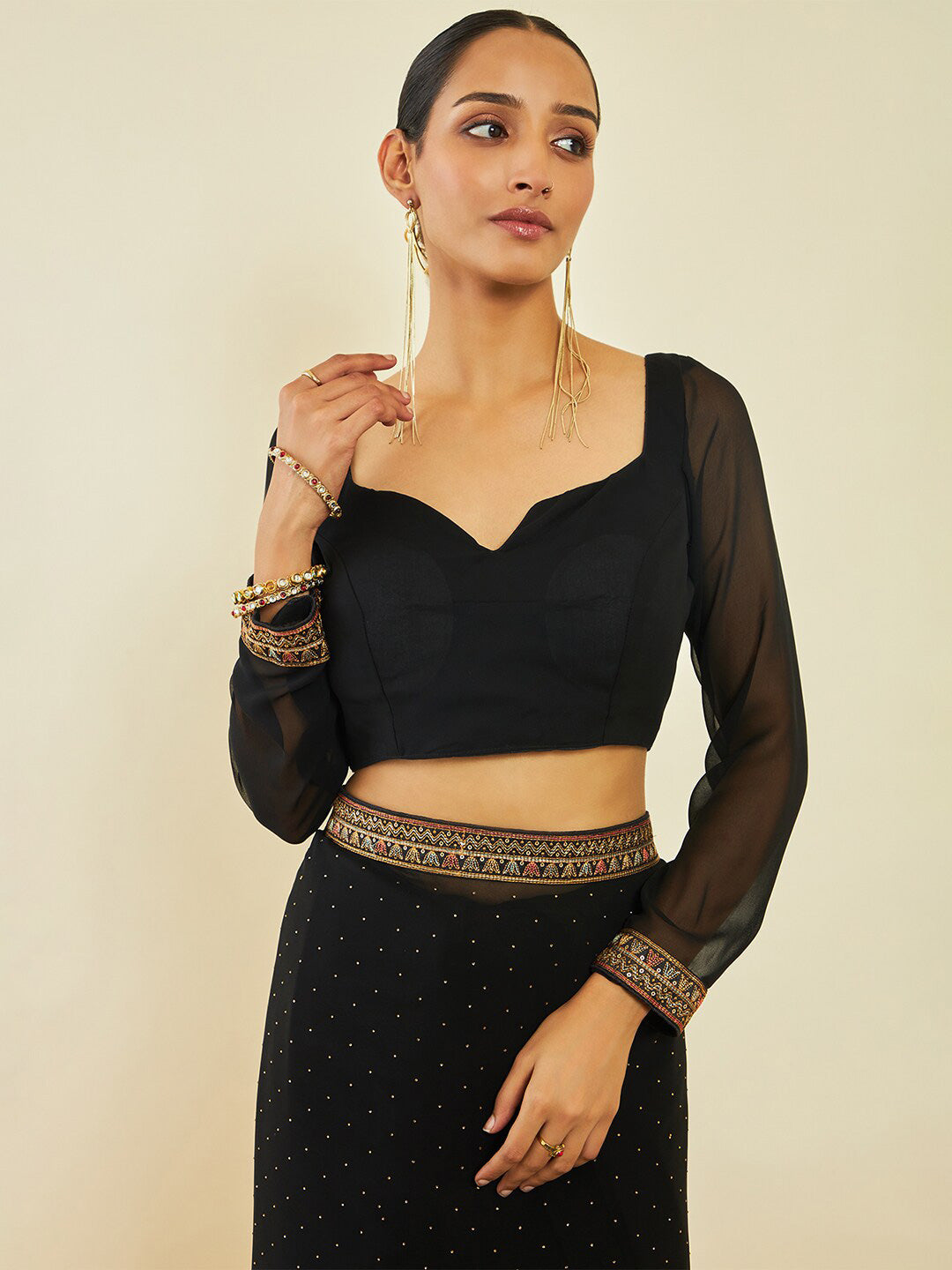 Soch Embellished Beads and Stones Saree - Distacart