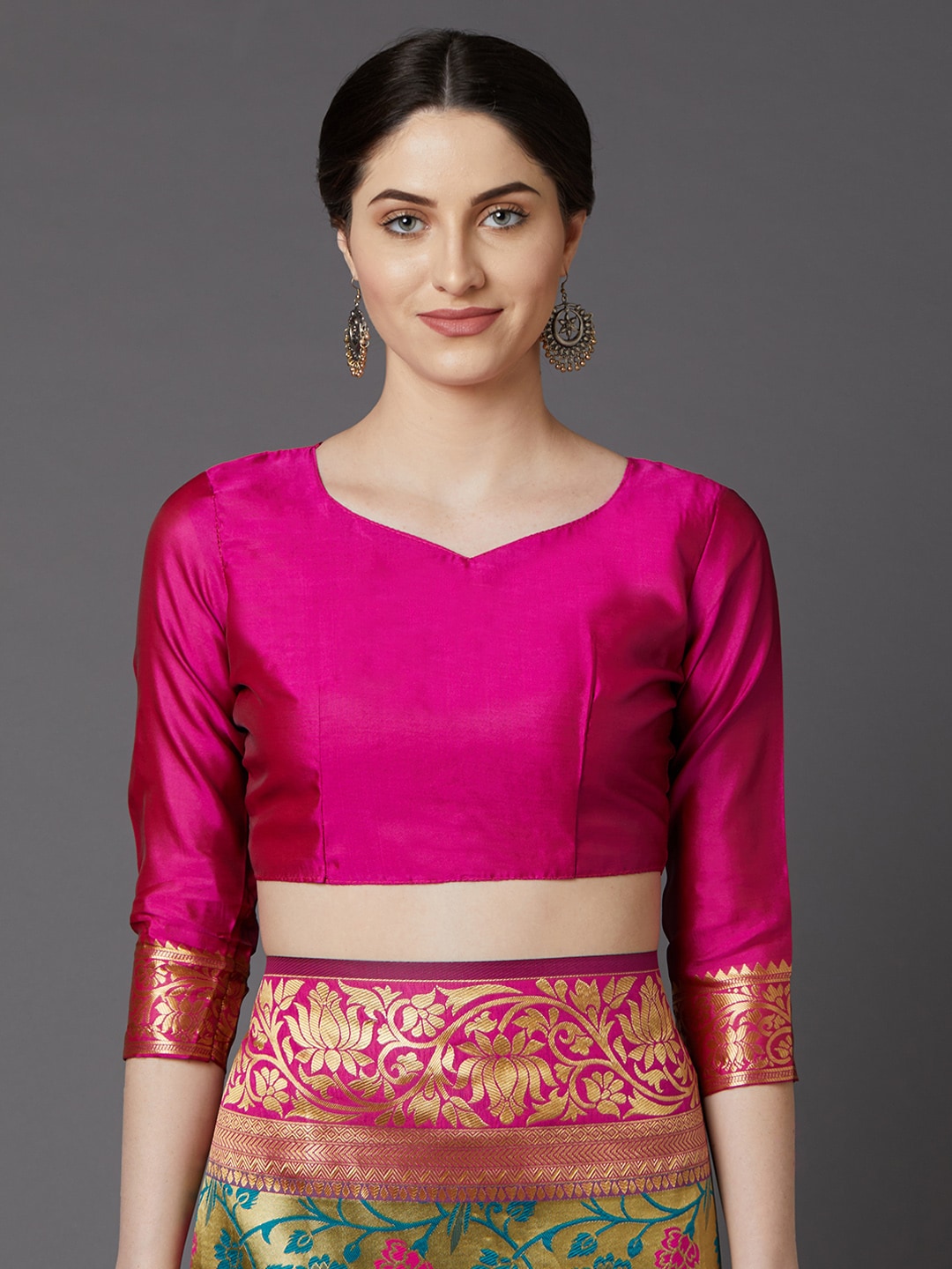 Mitera Green & Blue Silk Blend Woven Design Banarasi Saree - Distacart