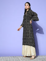 Thumbnail for Sangria Women Black New Neckline Kurta - Distacart