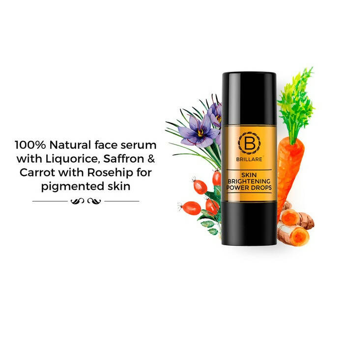 Brillare Skin Brightening Power Drops Natural Face Serum - Distacart