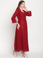 Thumbnail for Kalini Women Embellished Sequined Flared Sleeves Cotton Anarkali Kurta - Distacart