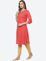 Thumbnail for Biba Women Thread Work Pure Cotton Straight Kurta - Distacart
