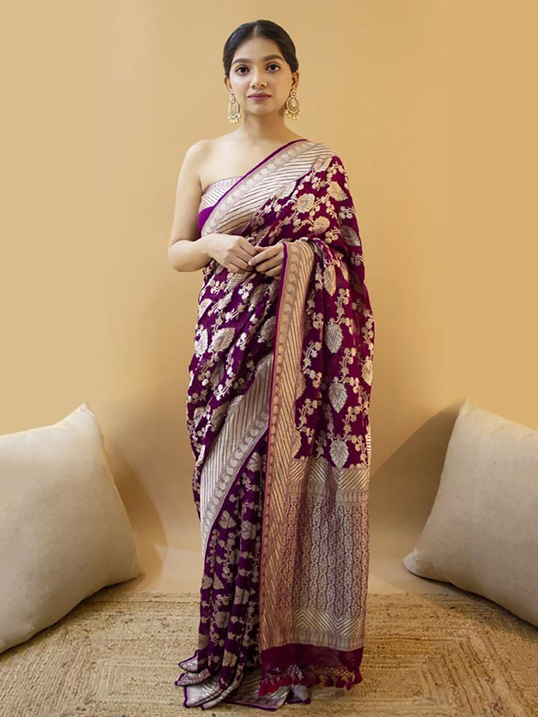 Kalini Ethnic Motifs Woven Design Banarasi Silk Kanjeevaram Saree - Distacart