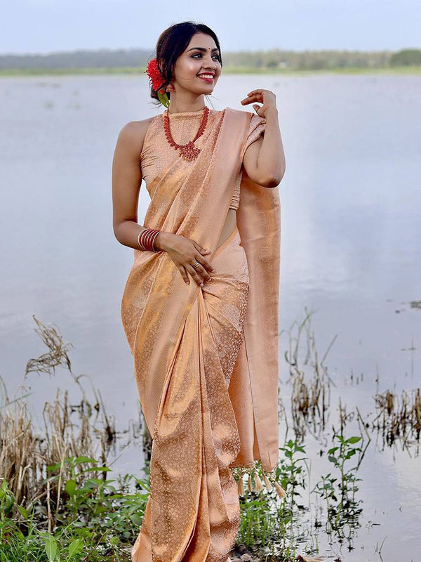 Kalini Ethnic Motifs Woven Design Zari Banarasi Saree - Distacart