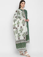 Thumbnail for Kalini Women Green Floral Printed Pure Cotton Kurta with Trousers & Dupatta - Distacart