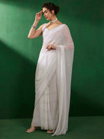Thumbnail for Sangria Embellished Beads & Stones Pure Georgette Saree - Distacart