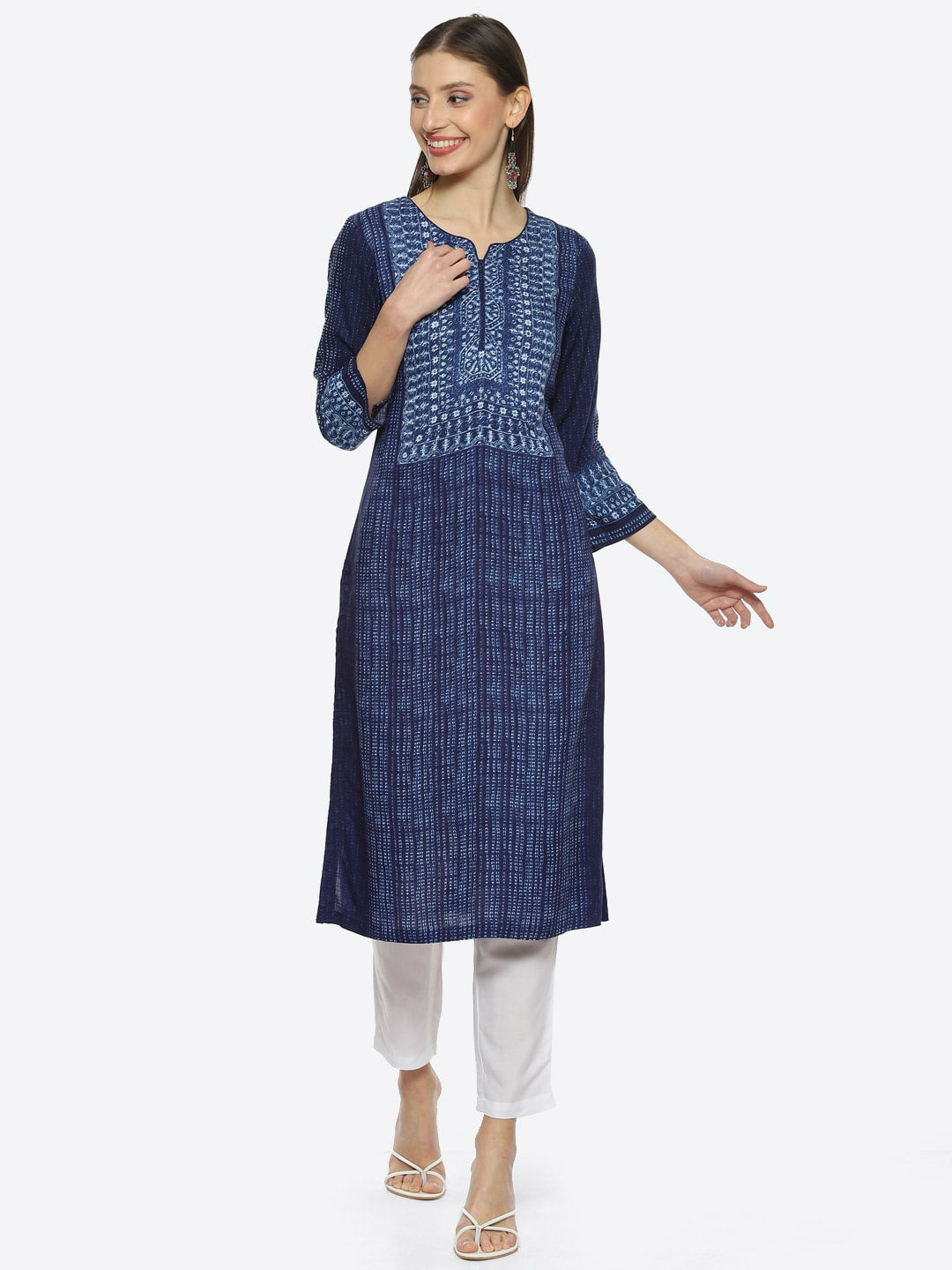 Biba Women Floral Printed Kurta - Distacart