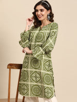 Thumbnail for Sangria Ethnic Motifs Printed Puff Sleeves Kurta with Dhoti Pants - Distacart