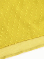 Thumbnail for Janasya Mustard Yellow Dobby Weave Poly Chiffon Kurta - Distacart