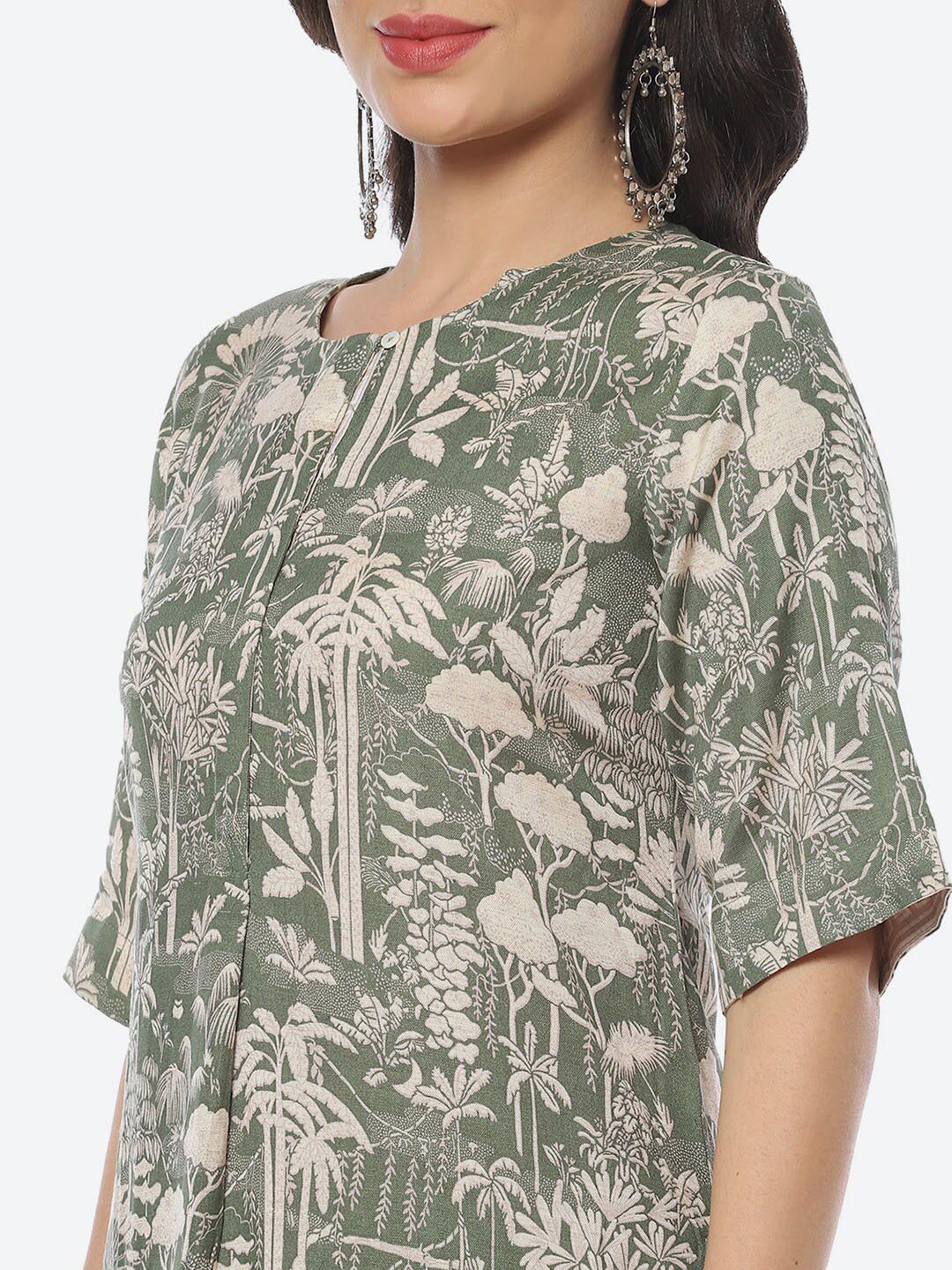 Biba Women Floral Printed Kurta with Trousers - Distacart