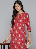 Thumbnail for HERE&NOW Floral Printed Regular Kurta with Palazzos - Distacart