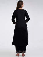 Thumbnail for Kalini Floral Yoke Design Thread Work Kurta with Trousers & Dupatta - Distacart