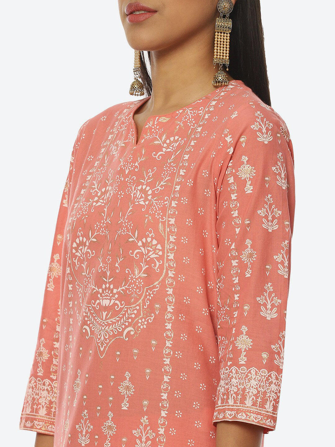 Biba Women Floral Printed Kurta with Trousers & Dupatta - Distacart