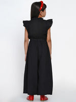 Thumbnail for NOZ2TOZ Black & Red Solid Basic Jumpsuit For Girls - Distacart