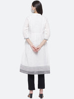 Thumbnail for Biba Women White Anarkali Cotton Kurta - Distacart
