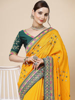 Thumbnail for Kalini Ethnic Motifs Embroidered Pure Silk Saree - Distacart
