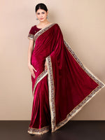 Thumbnail for Kalini Embellished Velvet Saree - Distacart